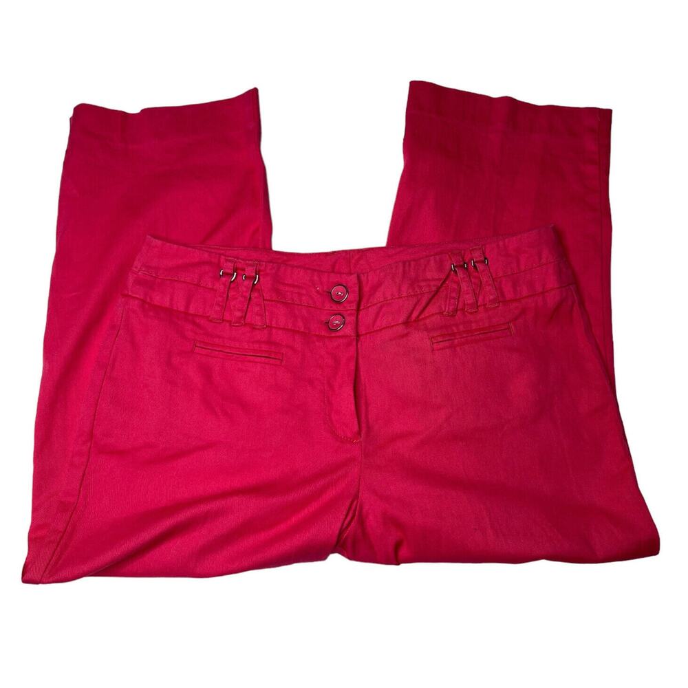 Womens Deep Pink Capri Pants Size 8 Weekend Cotton Blend Stretch Cruise EUC